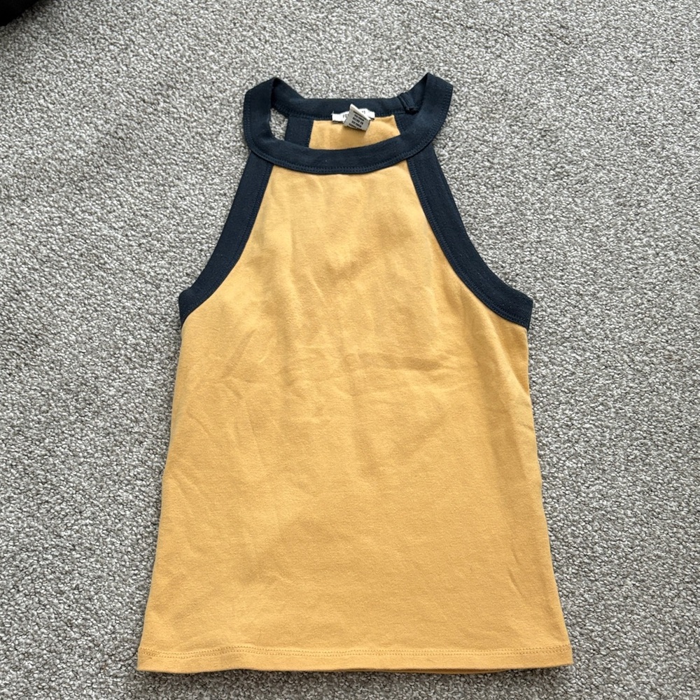Forever 21 Kids Mustard and Navy Tank Top
